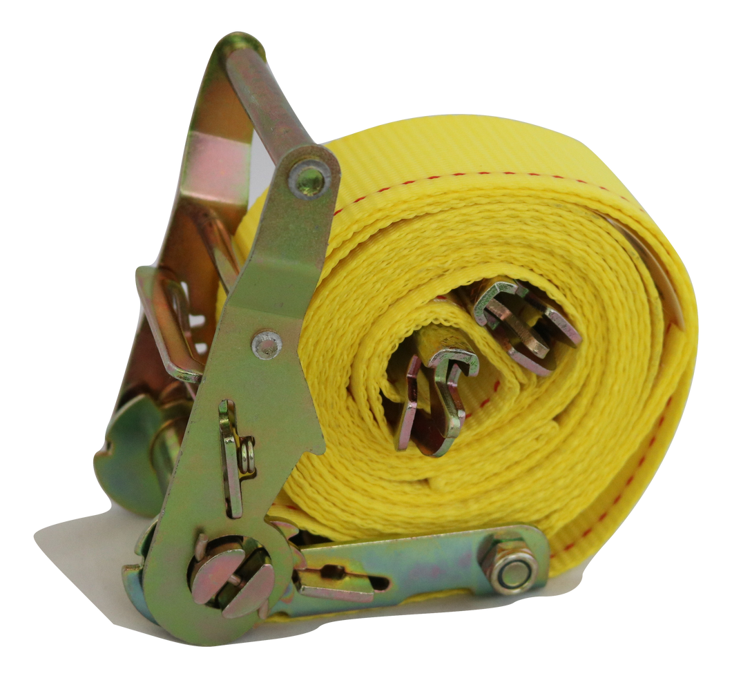 2 X 12 Ft. Logistic Ratchet Strap W/spring E/a Fitting - Yellow - Straps